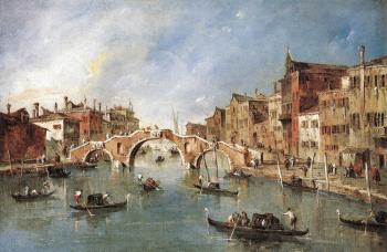 弗朗西斯科 格拉蒂 The Three Arched Bridge at Cannaregio